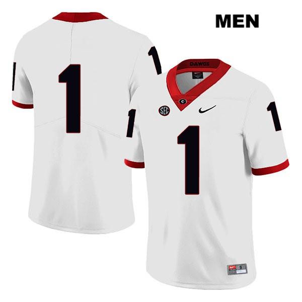 Georgia Bulldogs Men's Divaad Wilson #1 NCAA No Name Legend Authentic White Nike Stitched College Football Jersey JIR7656SV